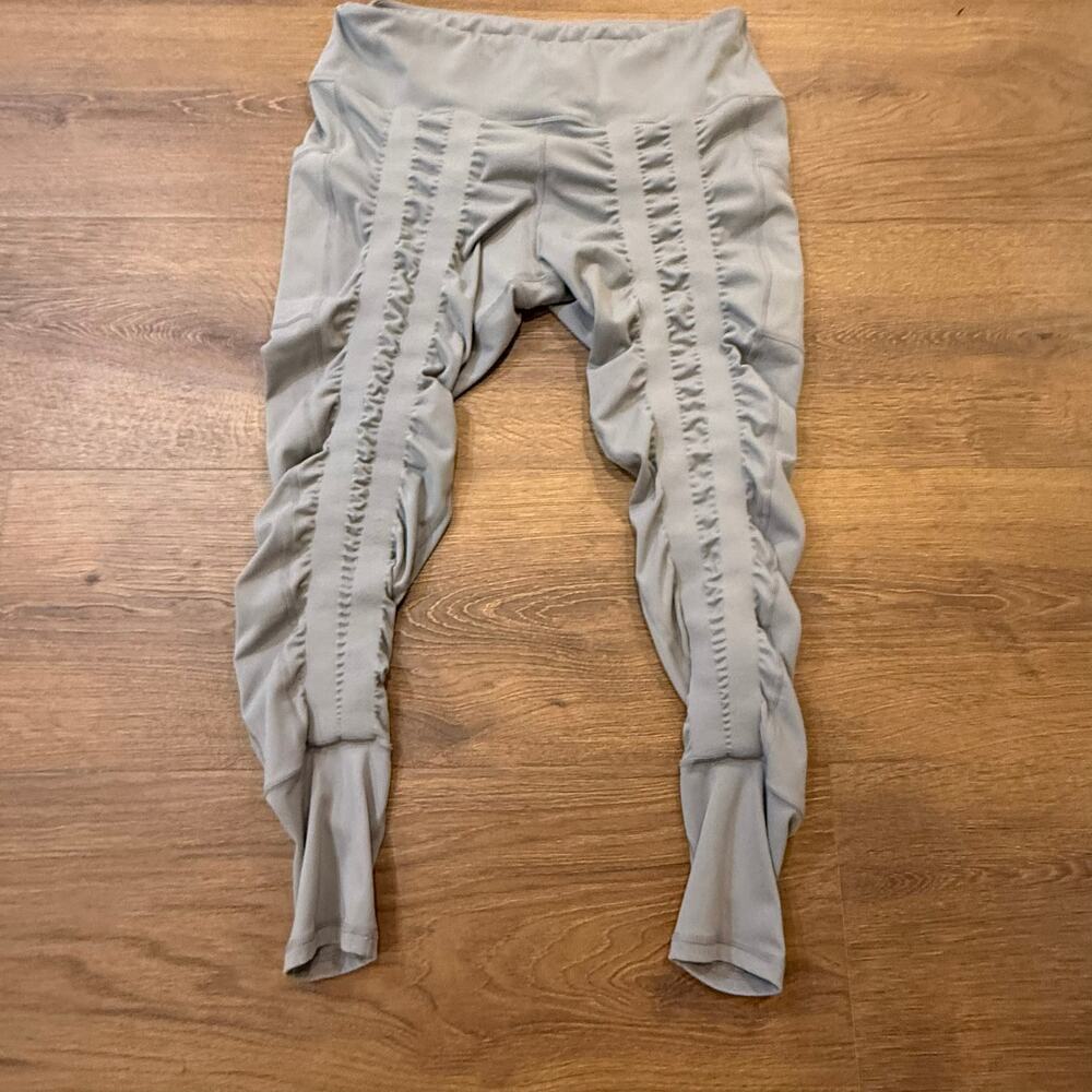Sweetflexx Gray Scrunch Compression Leggings Womens Size 14 High Rise Stretch
